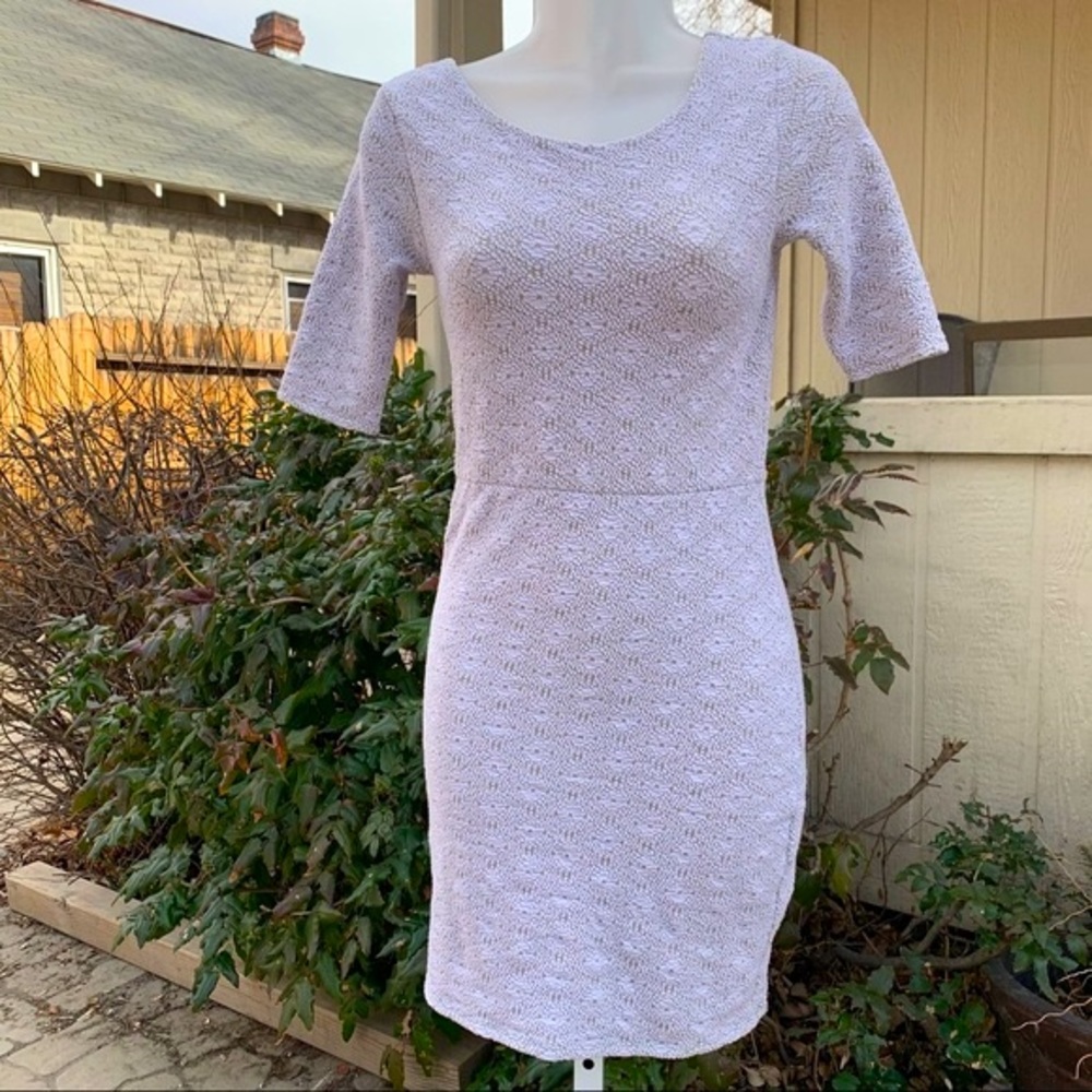 Free People Light Grey Open Back Sheath Dress |XS
